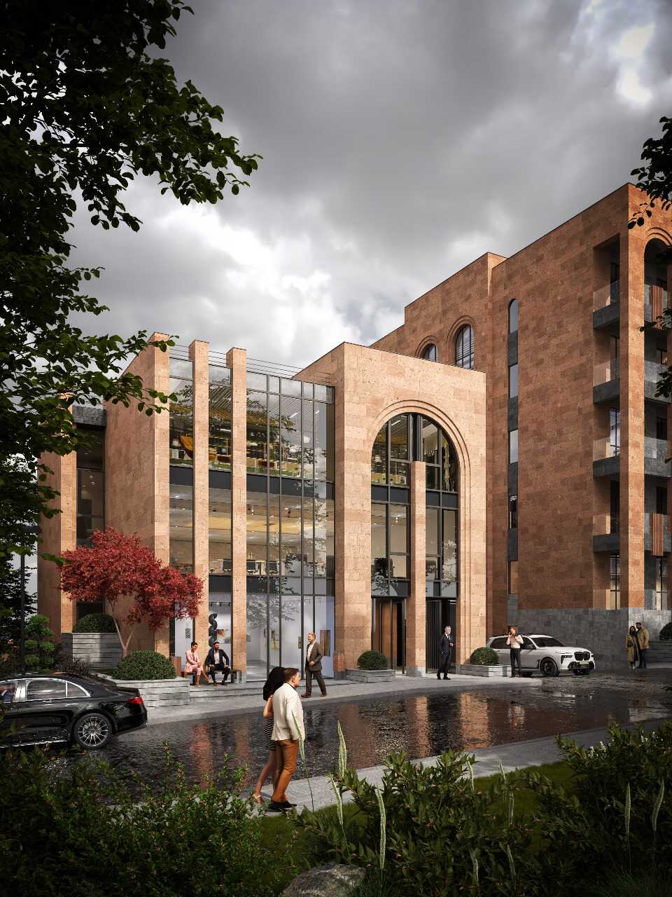 Construction building scaffolding