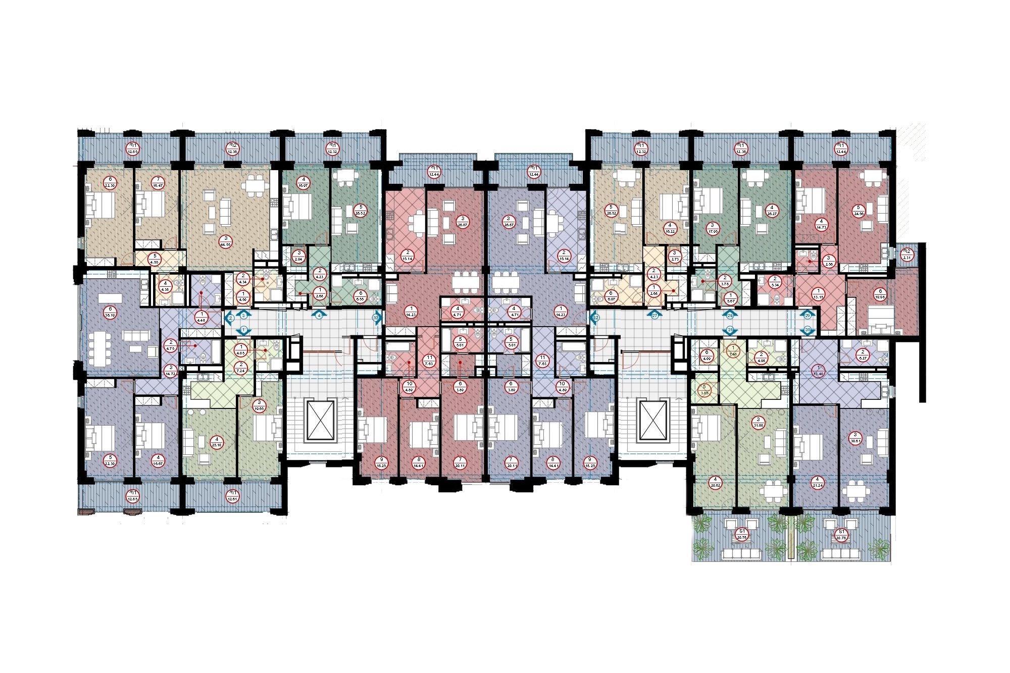 Modern apartment floor plan layout