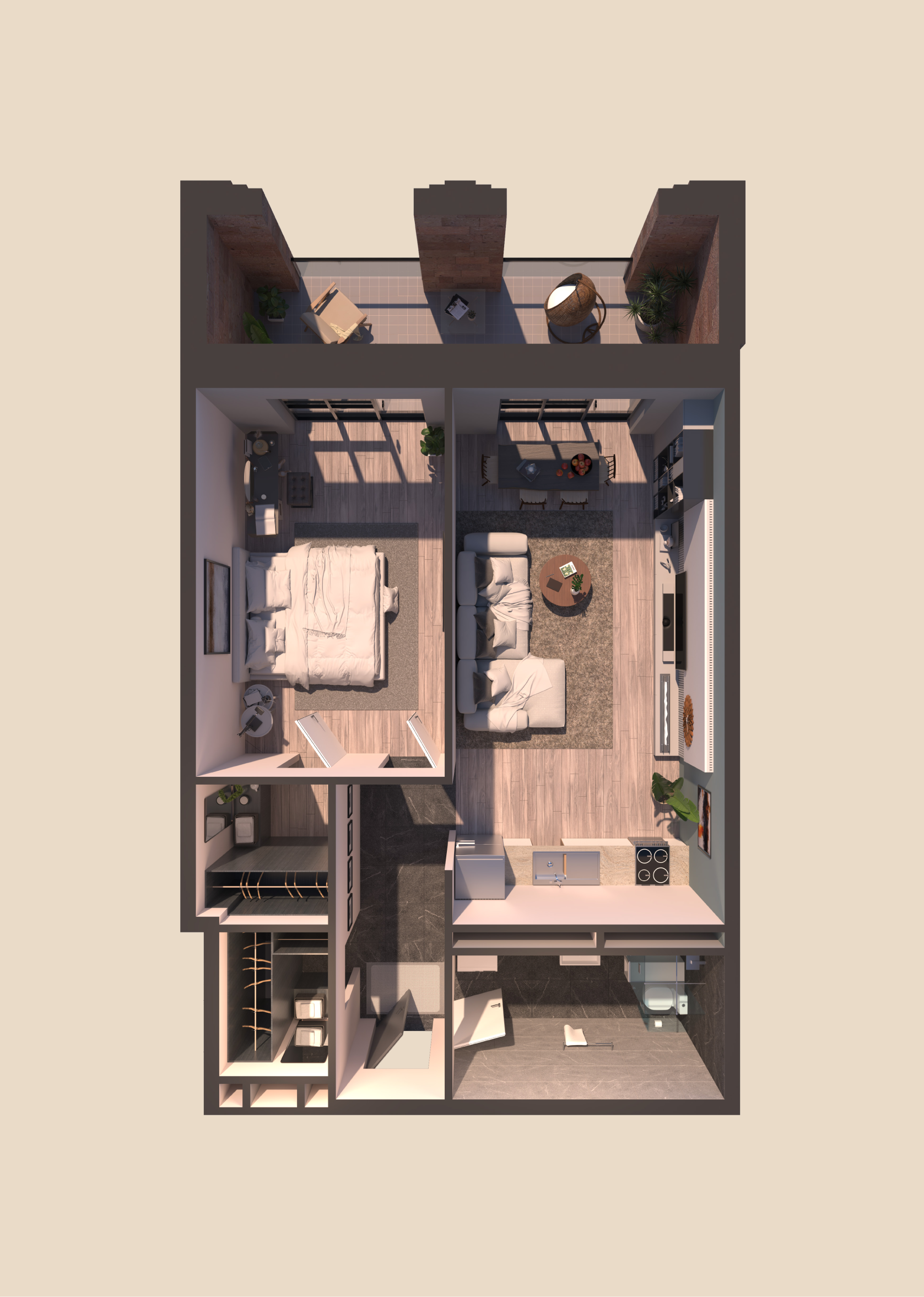 Modern apartment floor plan layout