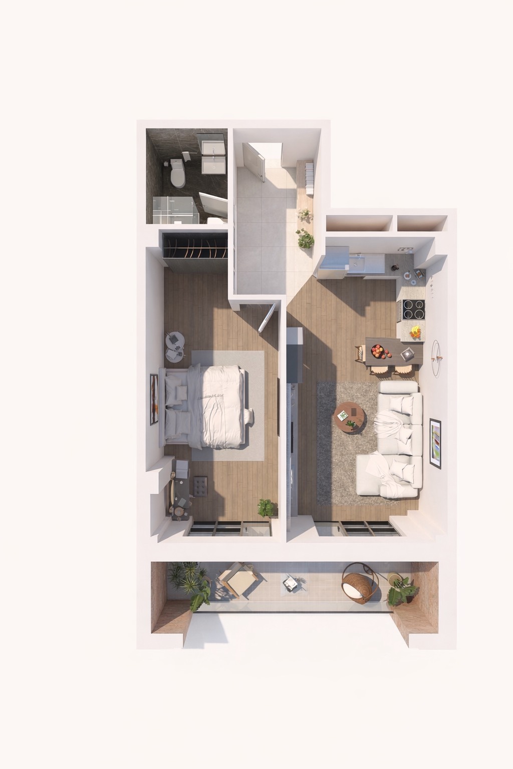 Modern apartment floor plan layout