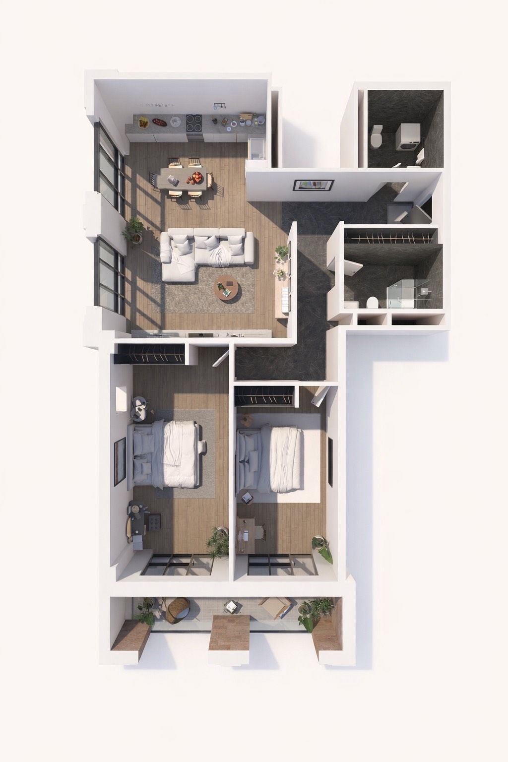 Modern apartment floor plan layout