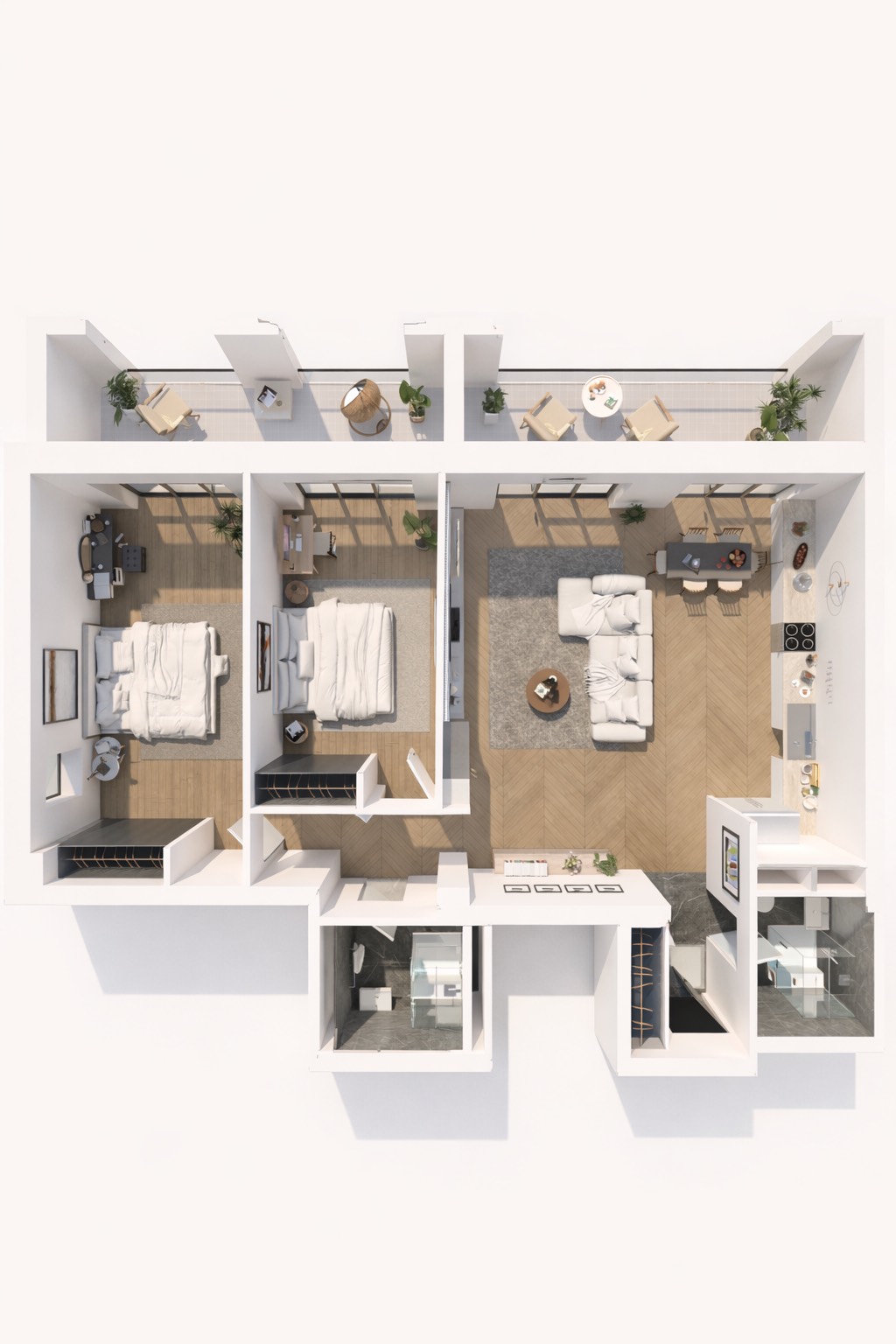 Modern apartment floor plan layout