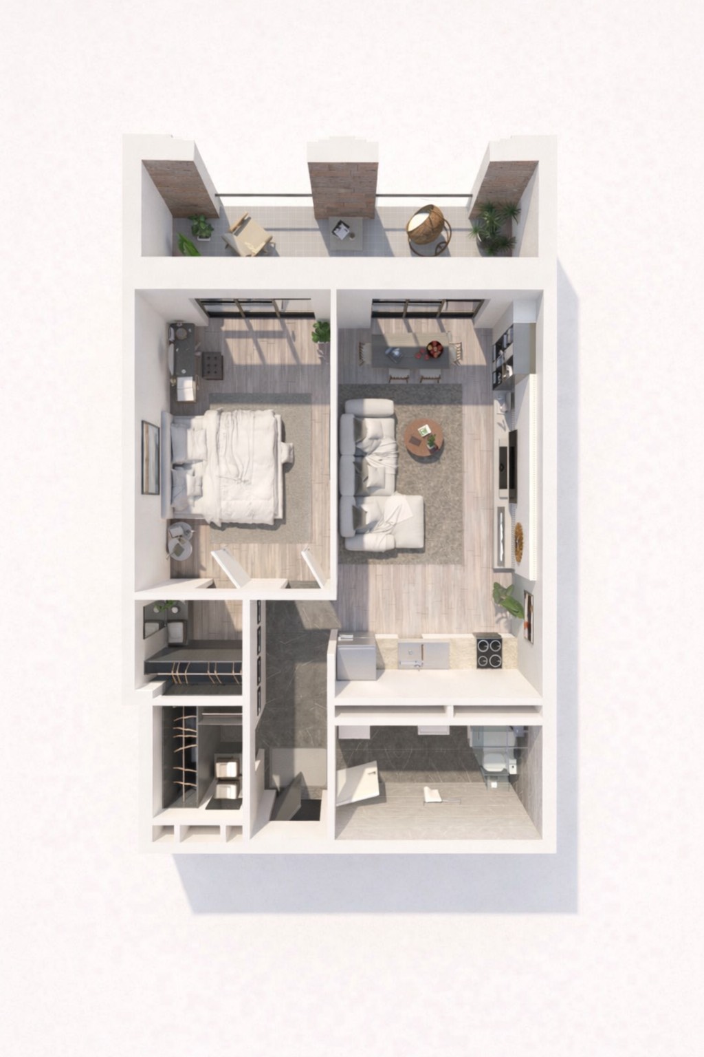 Modern apartment floor plan layout