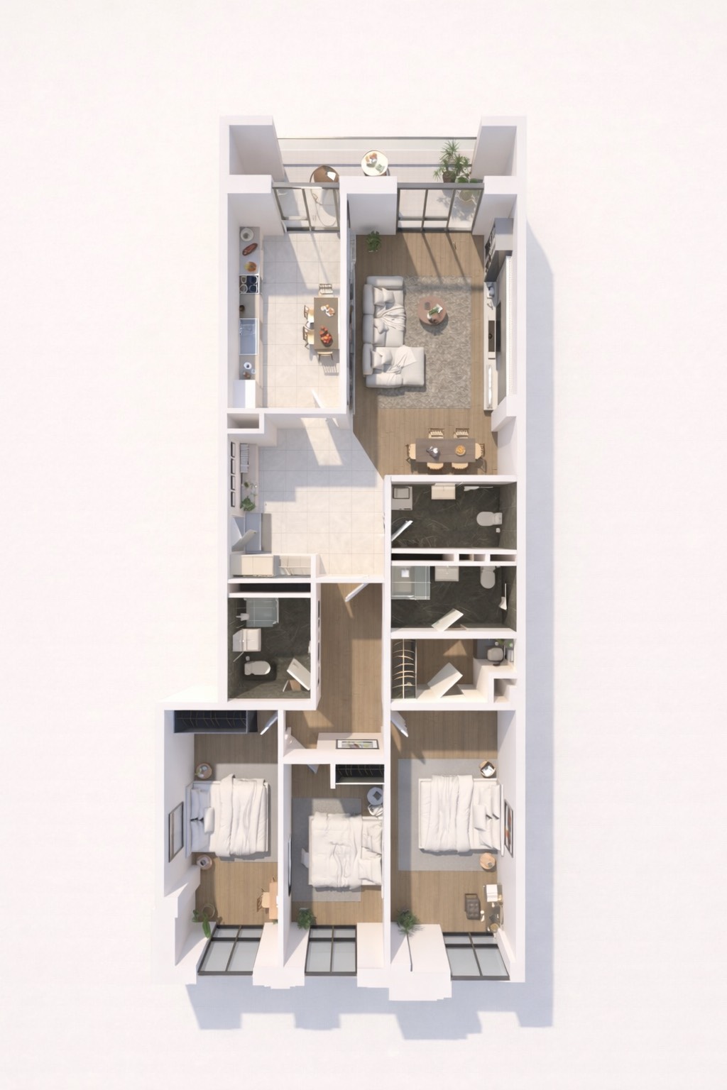 Modern apartment floor plan layout