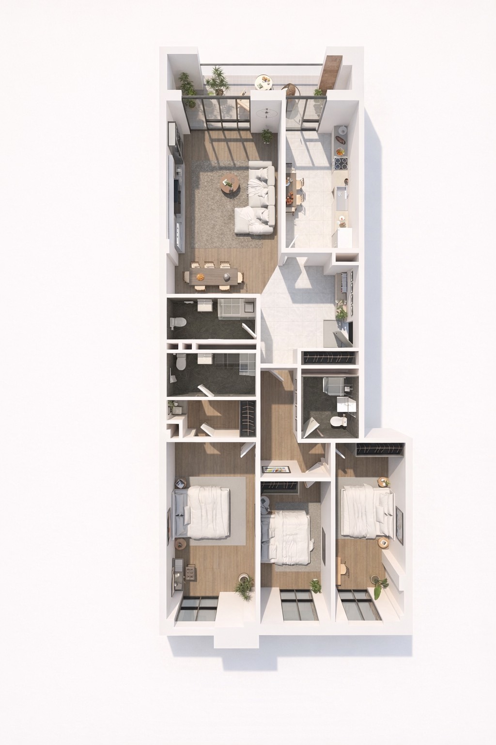 Modern apartment floor plan layout