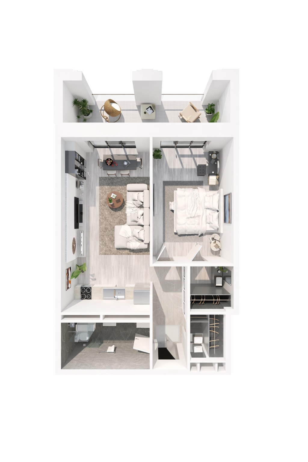 Modern apartment floor plan layout
