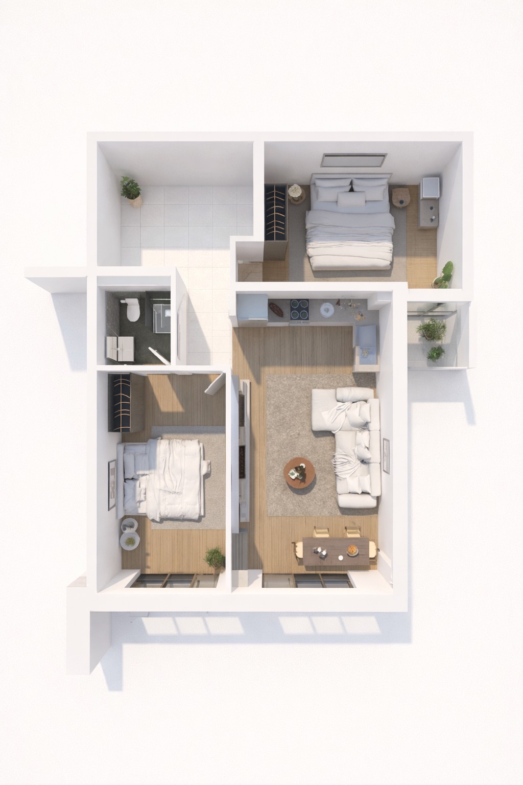 Modern apartment floor plan layout
