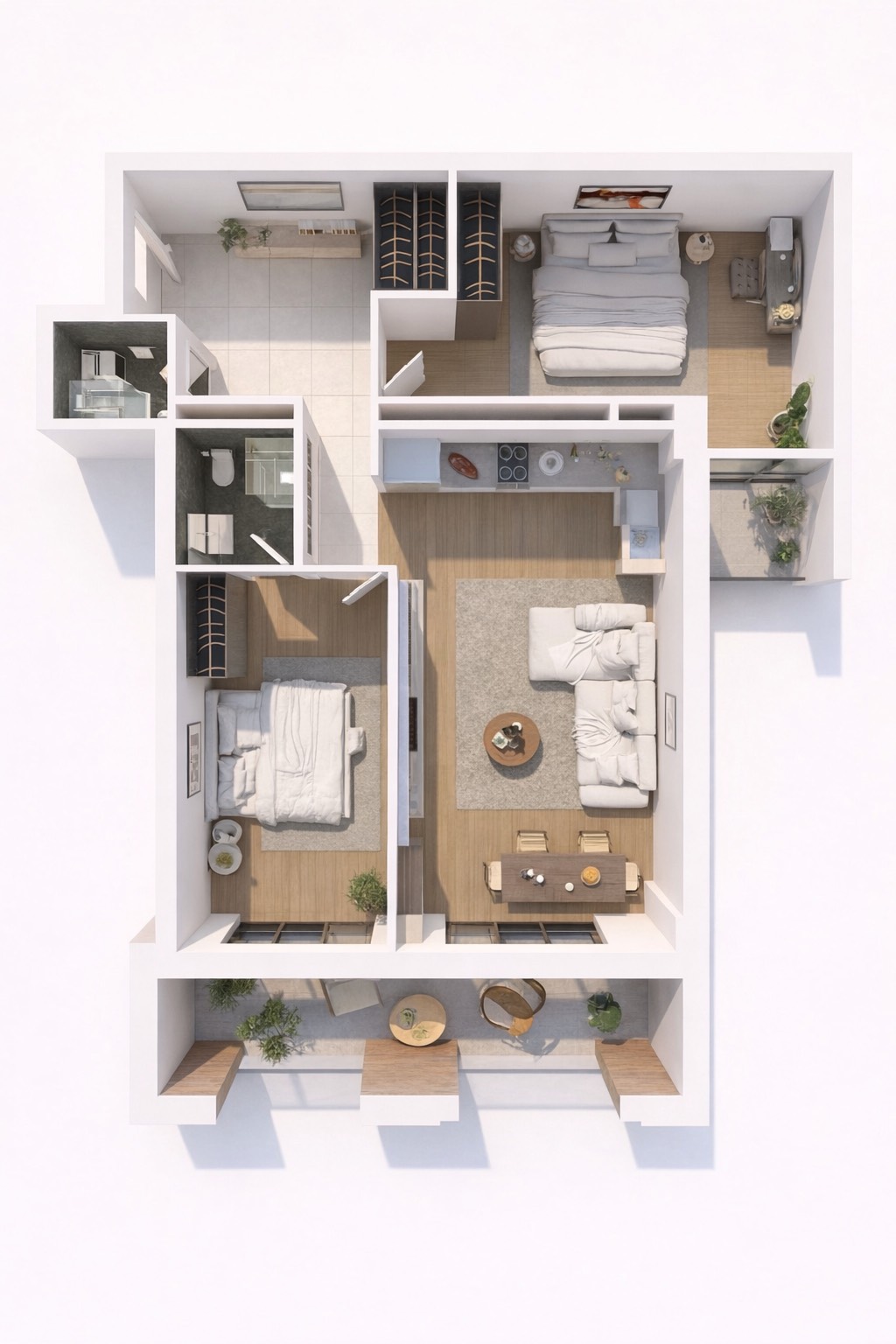Modern apartment floor plan layout