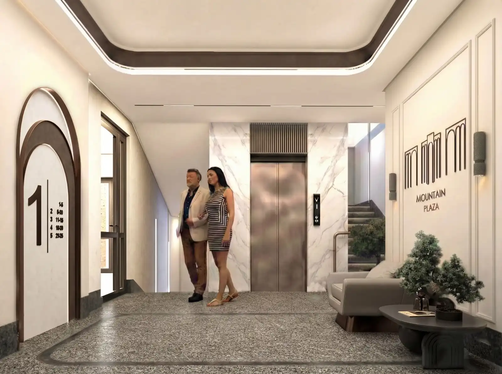 Modern office interior lobby