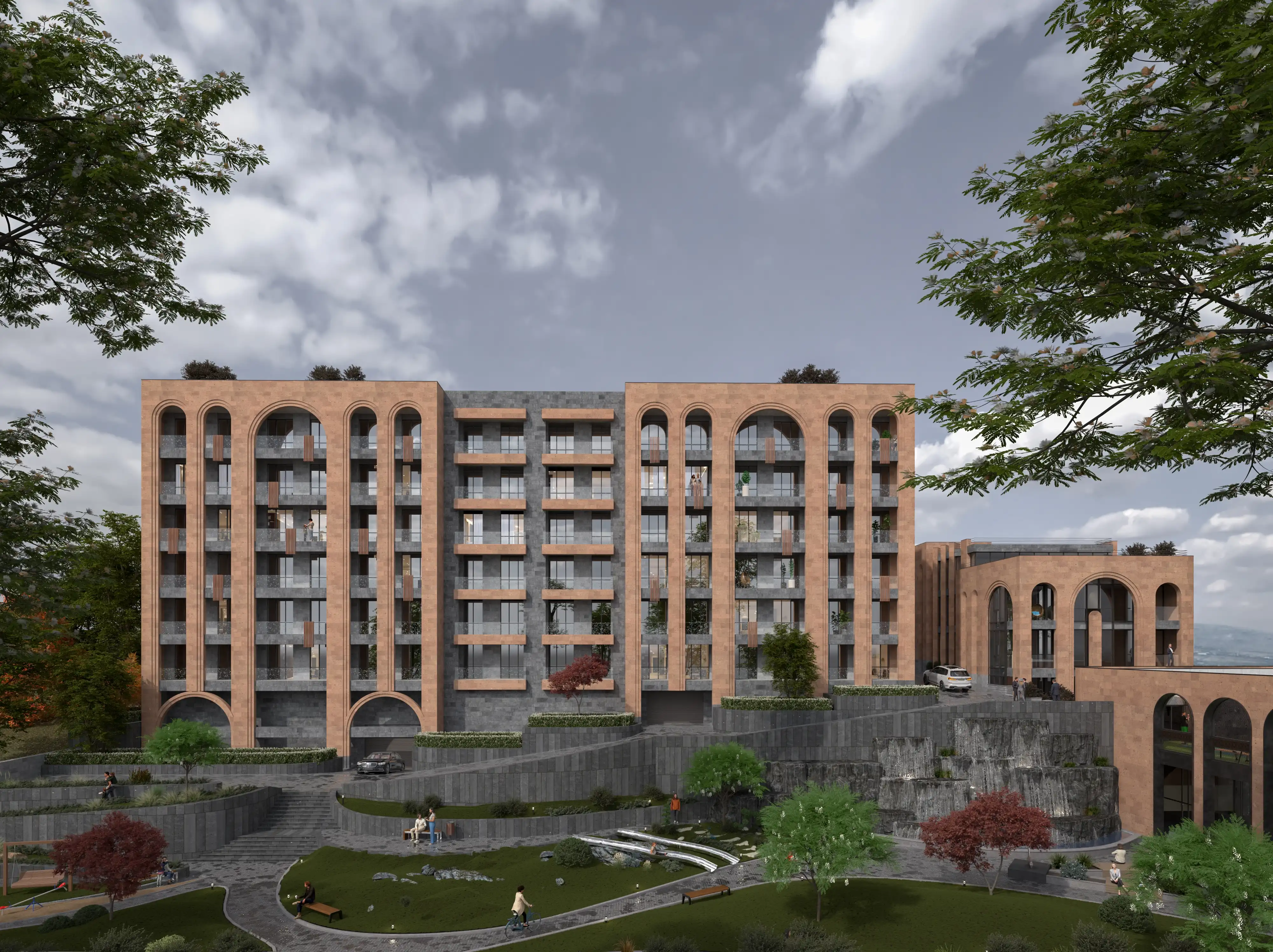 Modern apartment building exterior